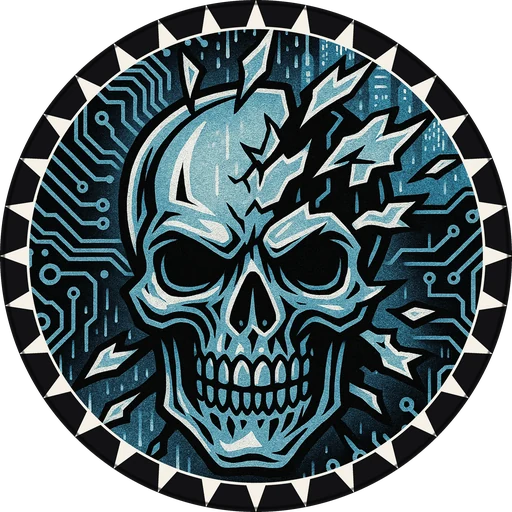 POG #207, Static Skull, a Matte pog from the Cyber series