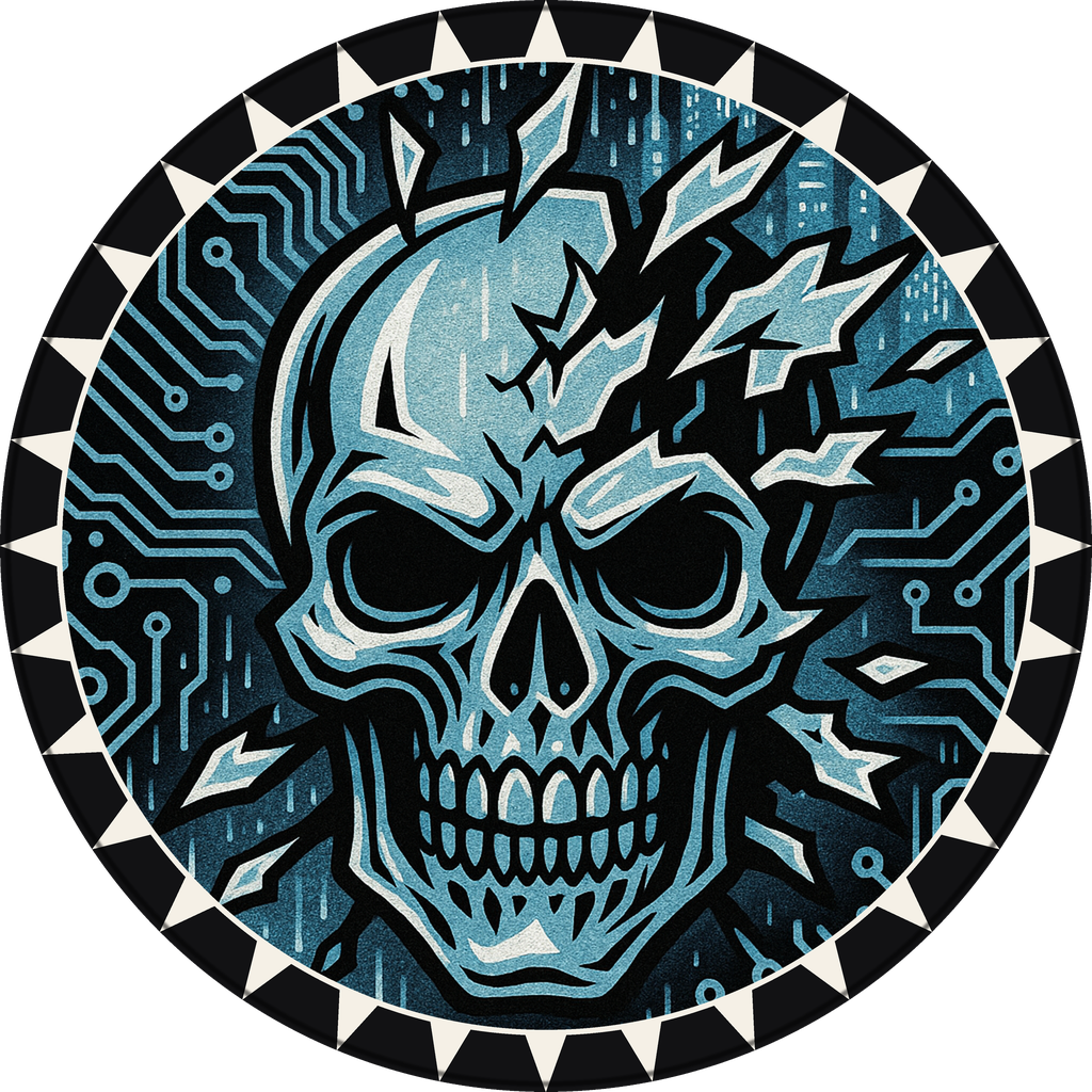 POG #207, Static Skull, a Matte pog from the Cyber series