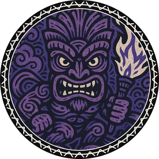 POG #208, Fire Dancer, a Matte pog from the Tiki series
