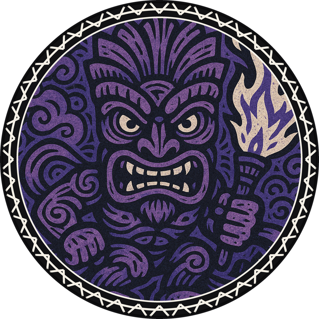POG #208, Fire Dancer, a Matte pog from the Tiki series