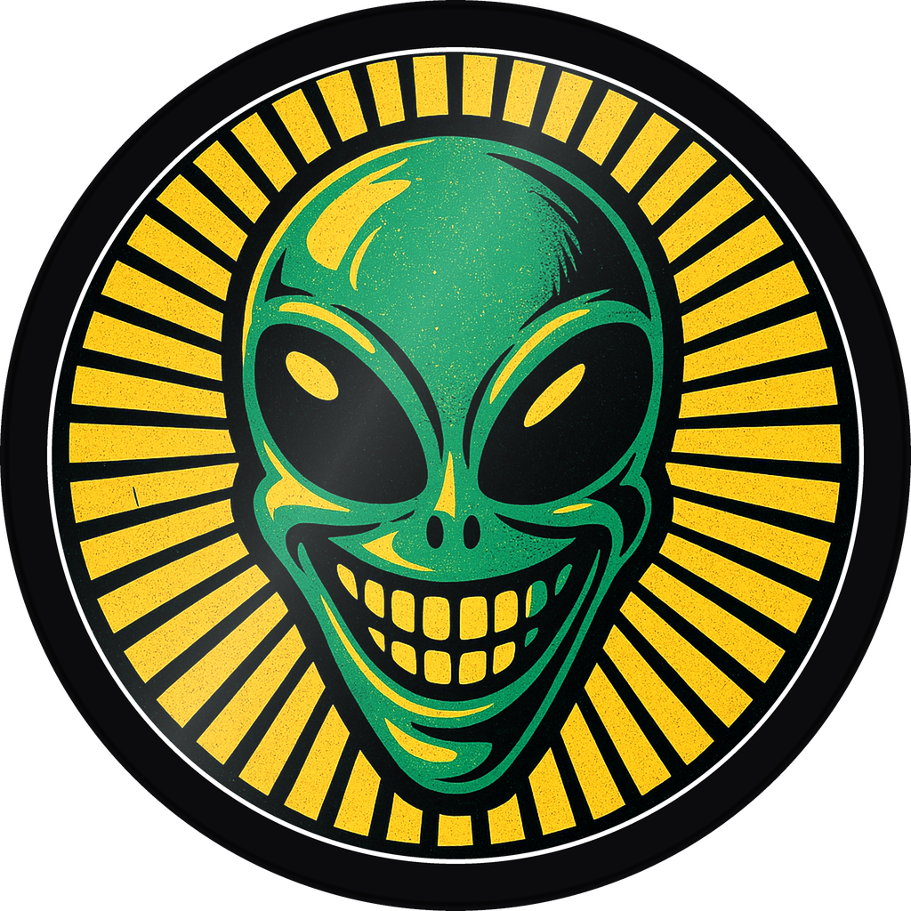 POG #209, Alien Grin, a Gloss pog from the Cosmic series