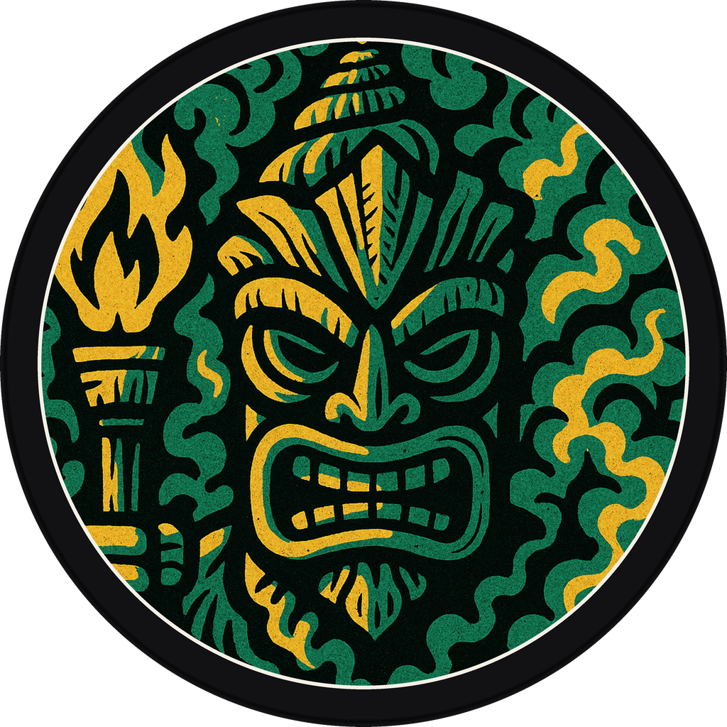 POG #215, Shell Shaman, a Matte pog from the Tiki series