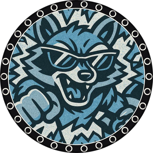POG #216, Radical Raccoon, a Matte pog from the Critter series