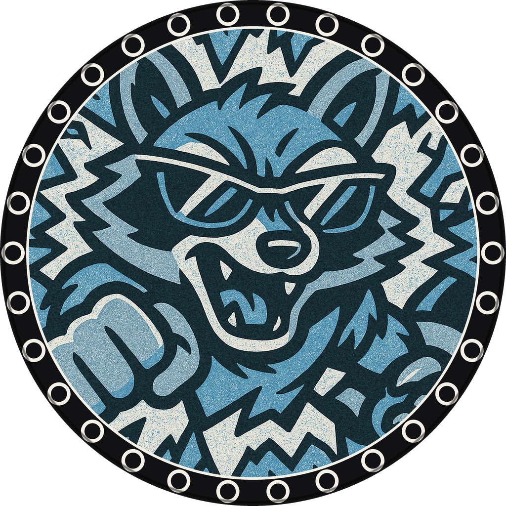 POG #216, Radical Raccoon, a Matte pog from the Critter series