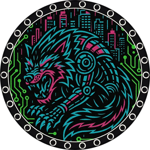 POG #221, Data Wolf, a Matte pog from the Cyber series