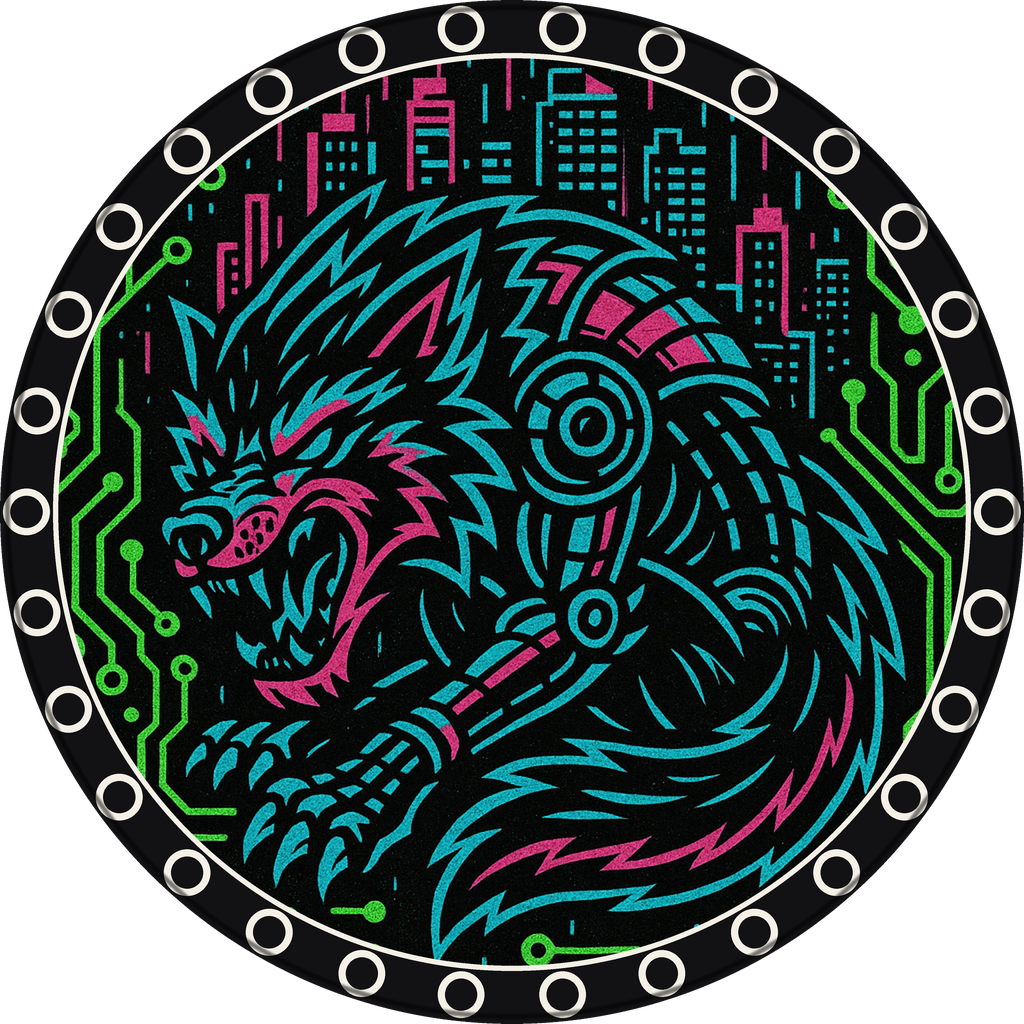 POG #221, Data Wolf, a Matte pog from the Cyber series