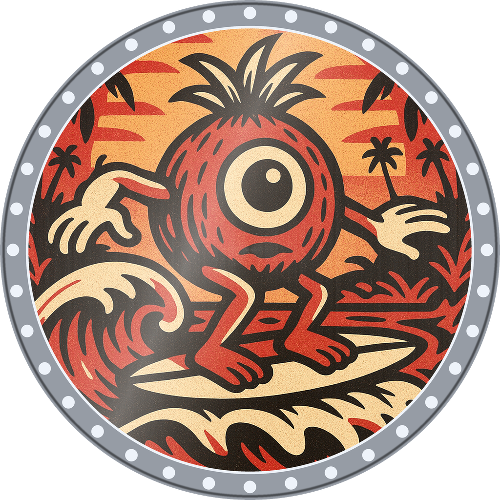 POG #223, Coconut Cyclops, a Foil pog from the Surf series
