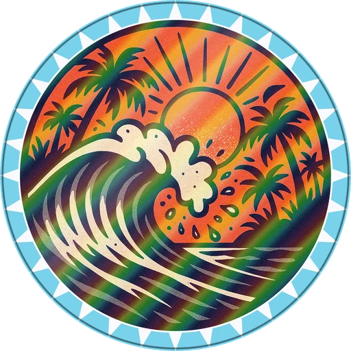 POG #232, Salt Spray Sun, a Holographic pog from the Surf series