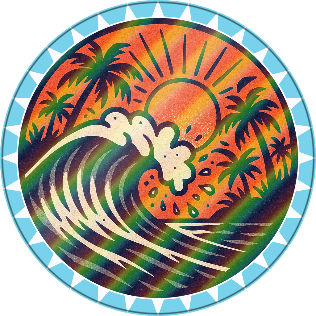 POG #232, Salt Spray Sun, a Holographic pog from the Surf series