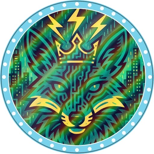 POG #233, Fiber Optic Fox, a Holographic pog from the Cyber series