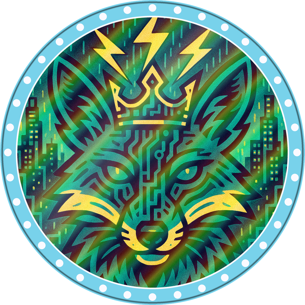 POG #233, Fiber Optic Fox, a Holographic pog from the Cyber series