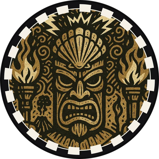 POG #237, Shell Shaman, a Matte pog from the Tiki series