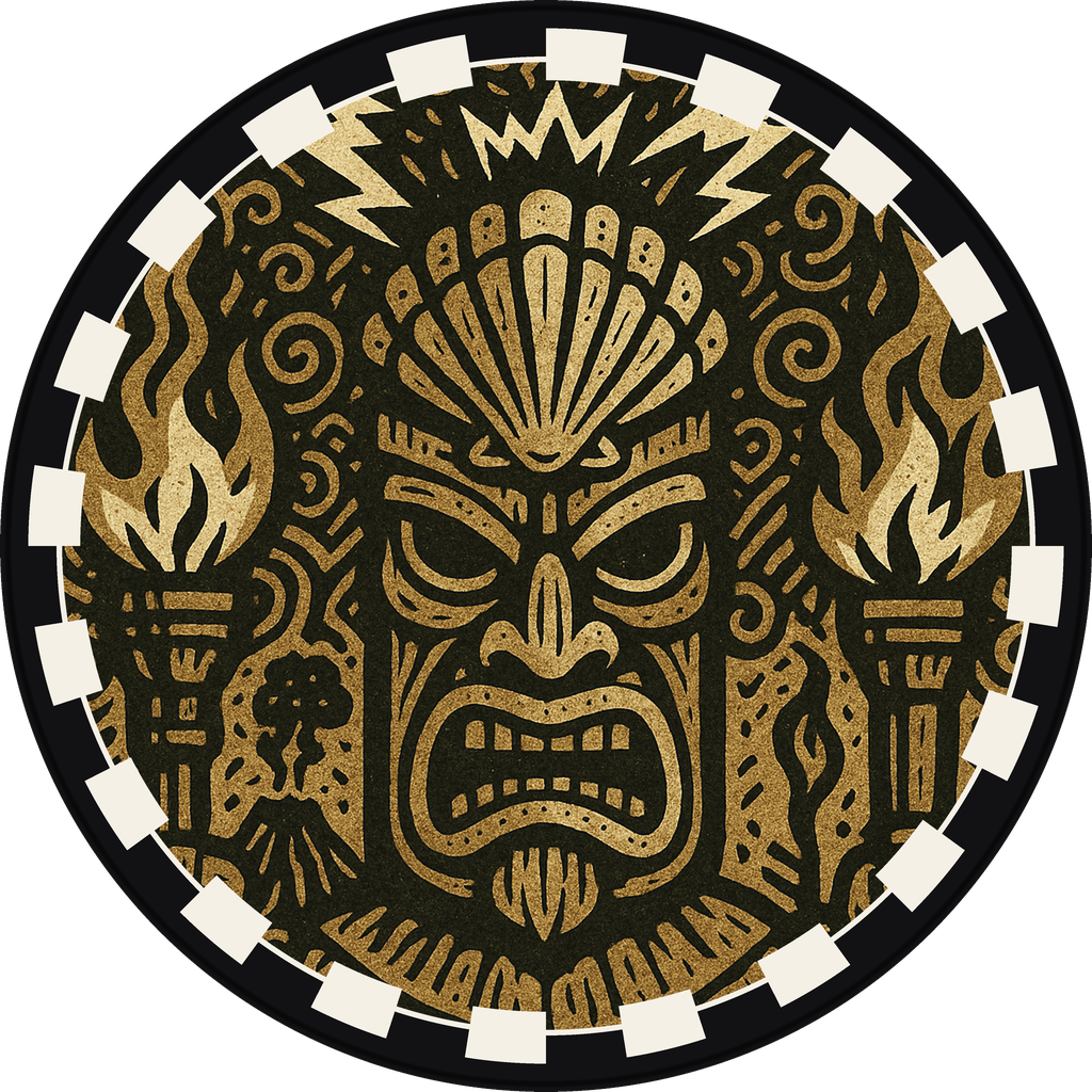 POG #237, Shell Shaman, a Matte pog from the Tiki series