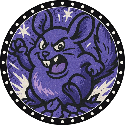 POG #241, Chomp Chinchilla, a Matte pog from the Critter series