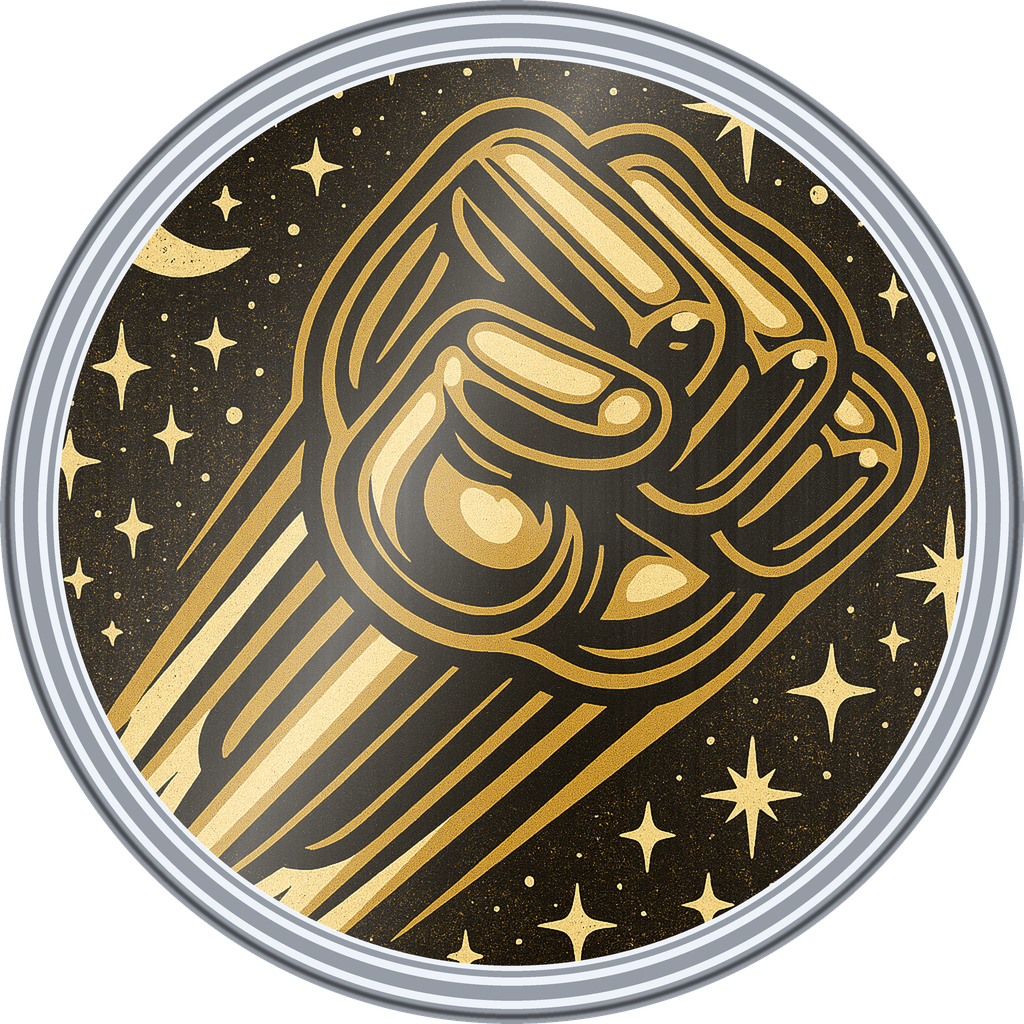 POG #246, Meteor Fist, a Foil pog from the Cosmic series
