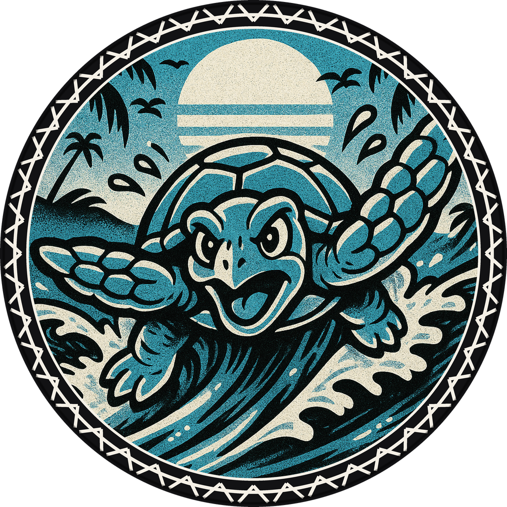 POG #248, Tide Turtle, a Matte pog from the Surf series