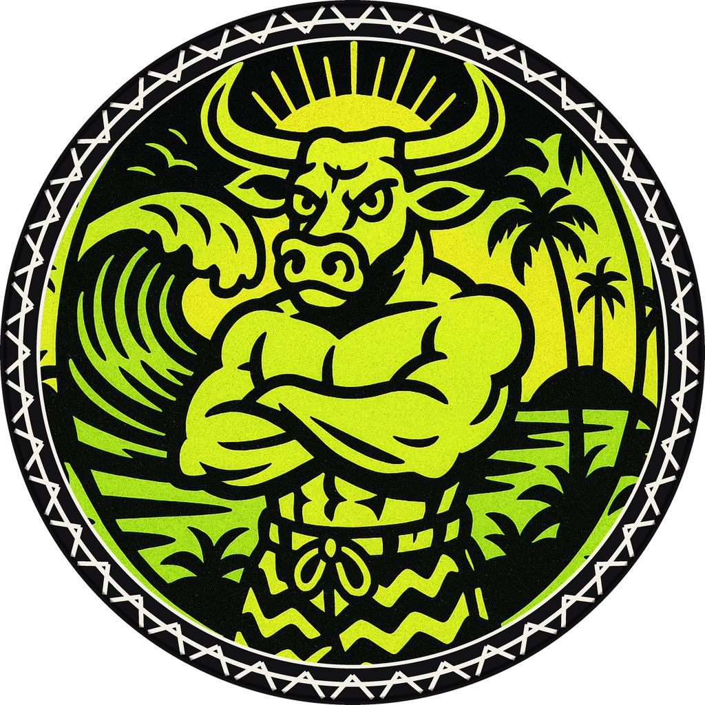 POG #251, Board Shorts Bull, a Matte pog from the Surf series