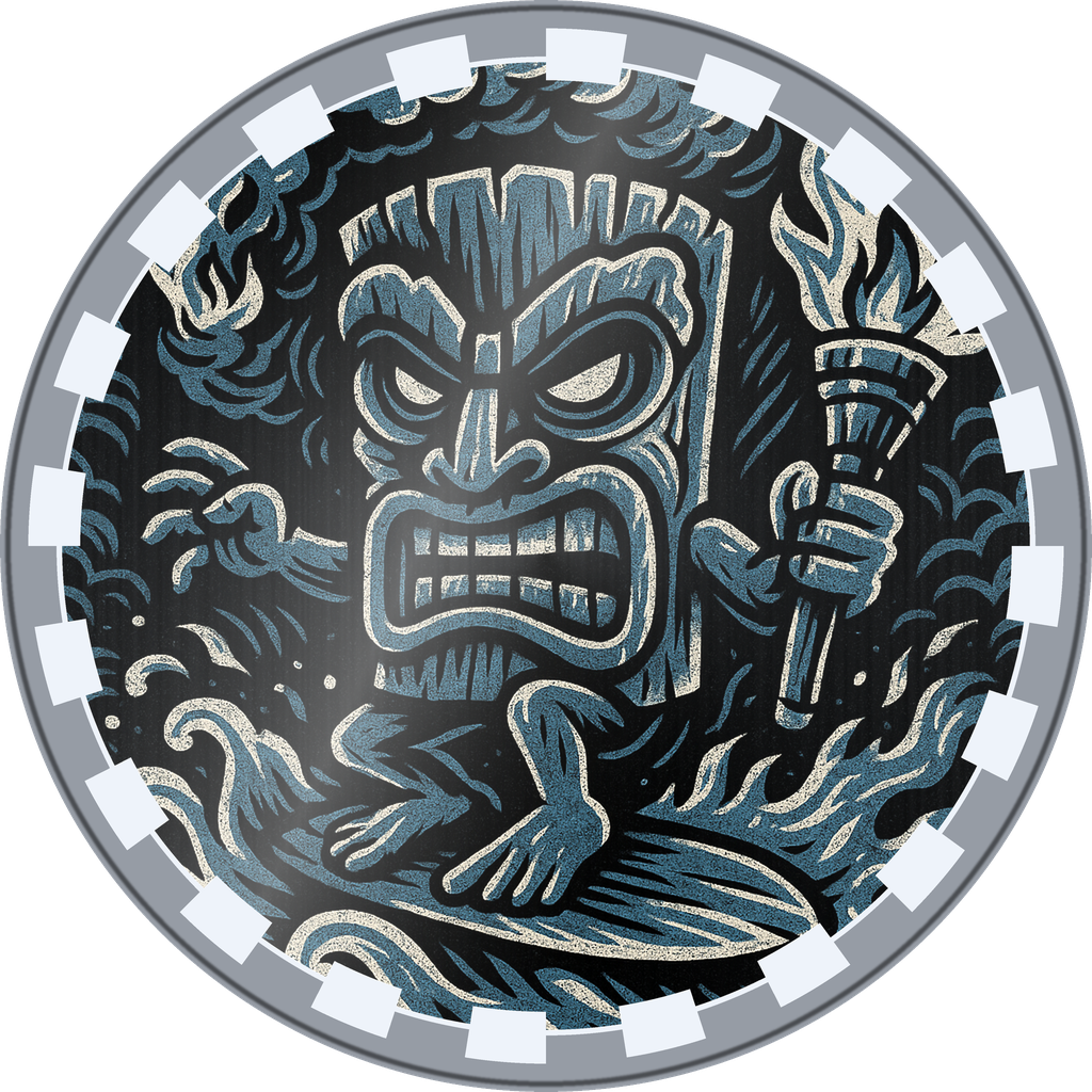 POG #252, Ash Mask, a Foil pog from the Tiki series