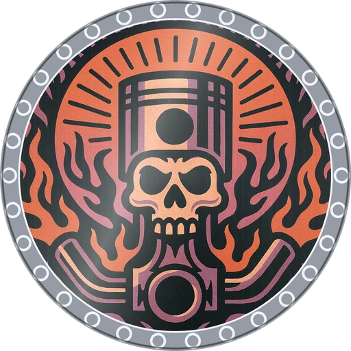 POG #254, Piston Skull, a Foil pog from the Speed series