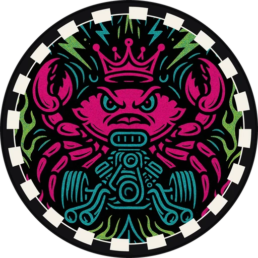 POG #255, Chassis Crab, a Matte pog from the Speed series