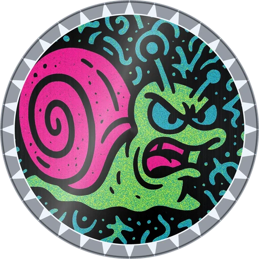 POG #258, Slacker Snail, a Foil pog from the Critter series