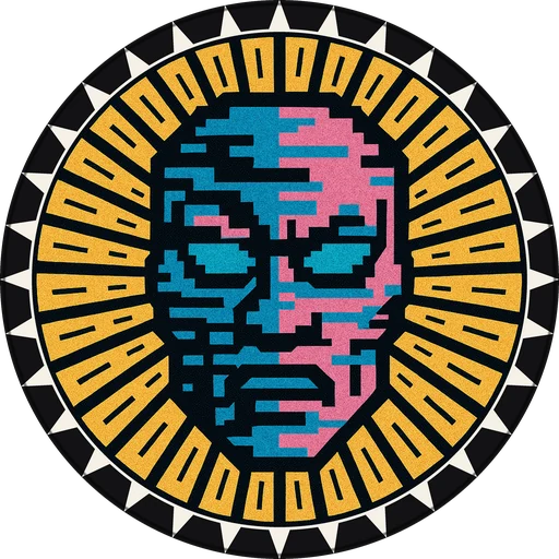 POG #259, Glitch Mask, a Matte pog from the Arcade series