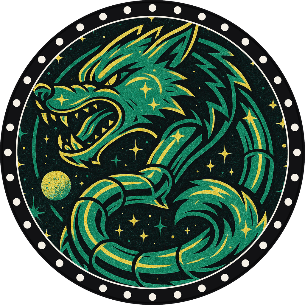 POG #26, Constellation Wolf, a Matte pog from the Cosmic series