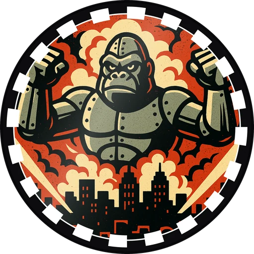 POG #261, Steel Gorilla, a Gloss pog from the Kaiju series