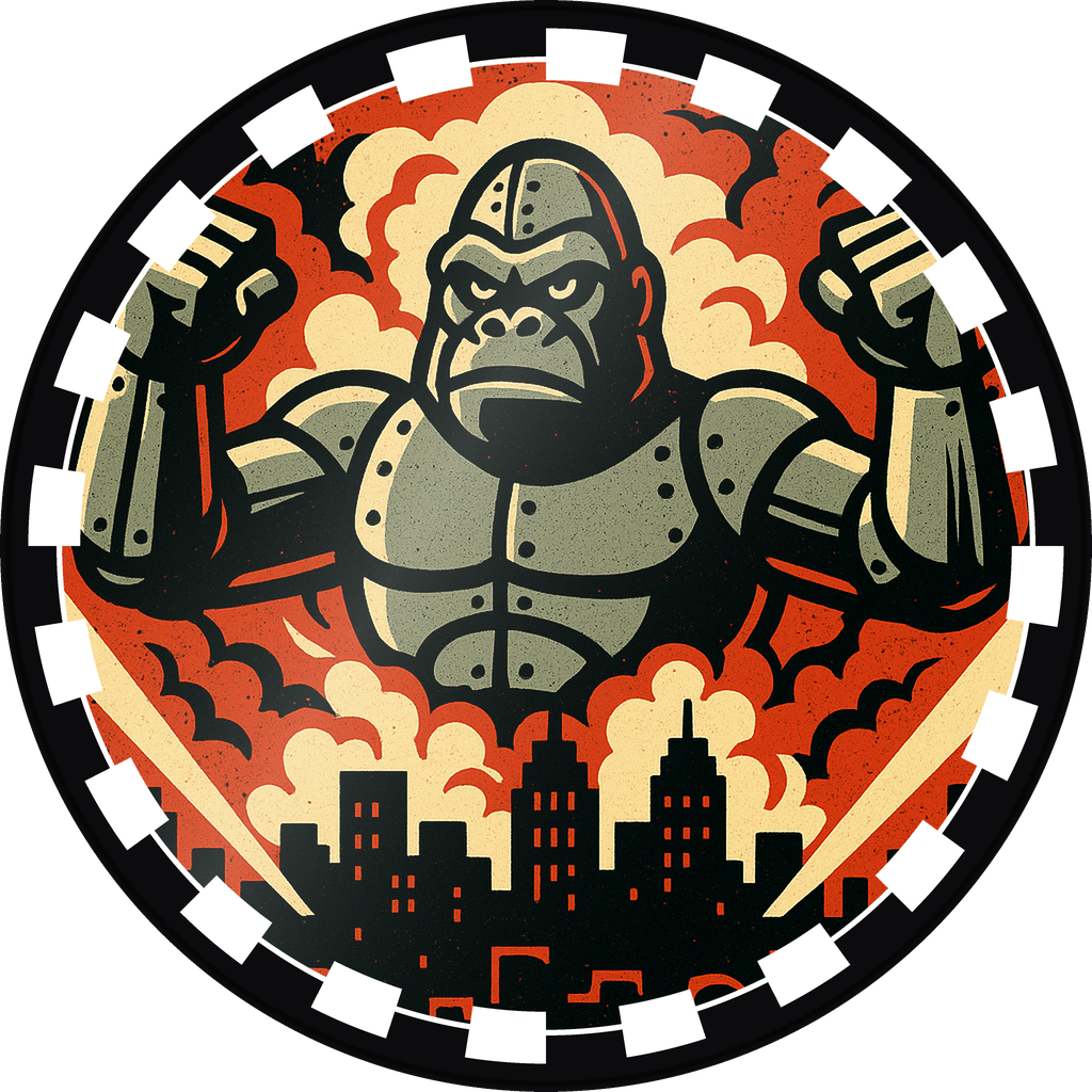 POG #261, Steel Gorilla, a Gloss pog from the Kaiju series