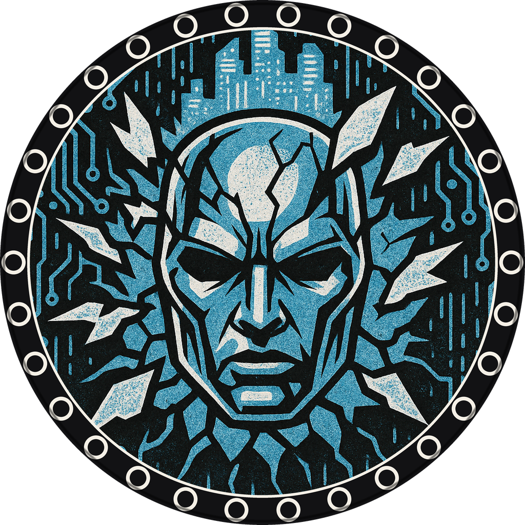 POG #264, Chrome Mask, a Matte pog from the Cyber series