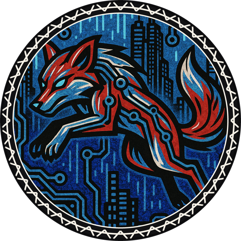 POG #268, Fiber Optic Fox, a Matte pog from the Cyber series