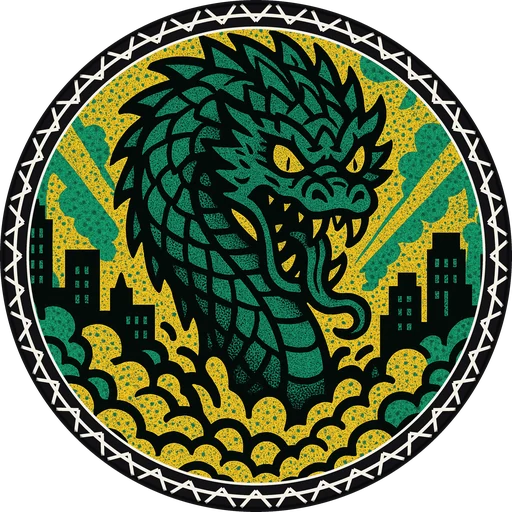 POG #275, Neon Wyrm, a Matte pog from the Kaiju series