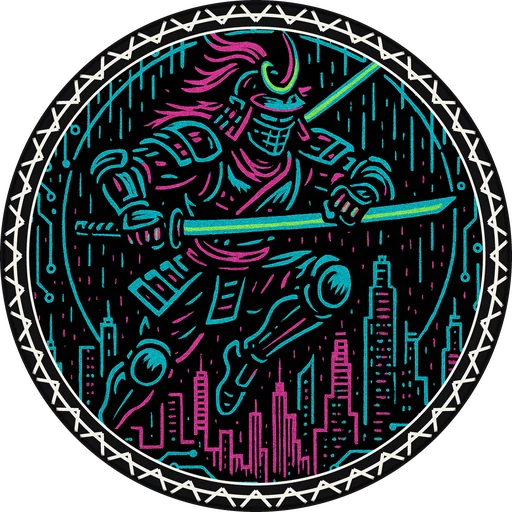 POG #279, Neon Ronin, a Matte pog from the Cyber series