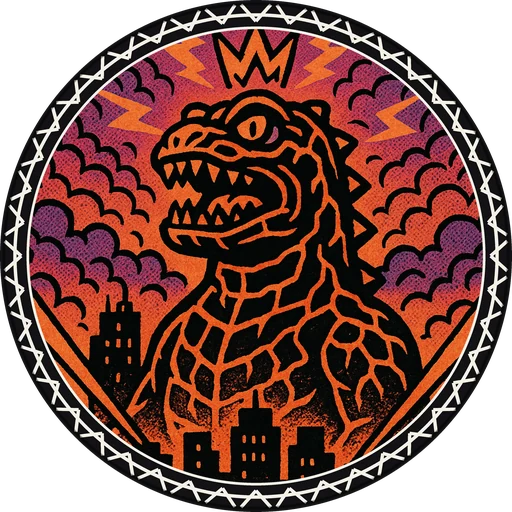 POG #281, Lava Lizard, a Matte pog from the Kaiju series