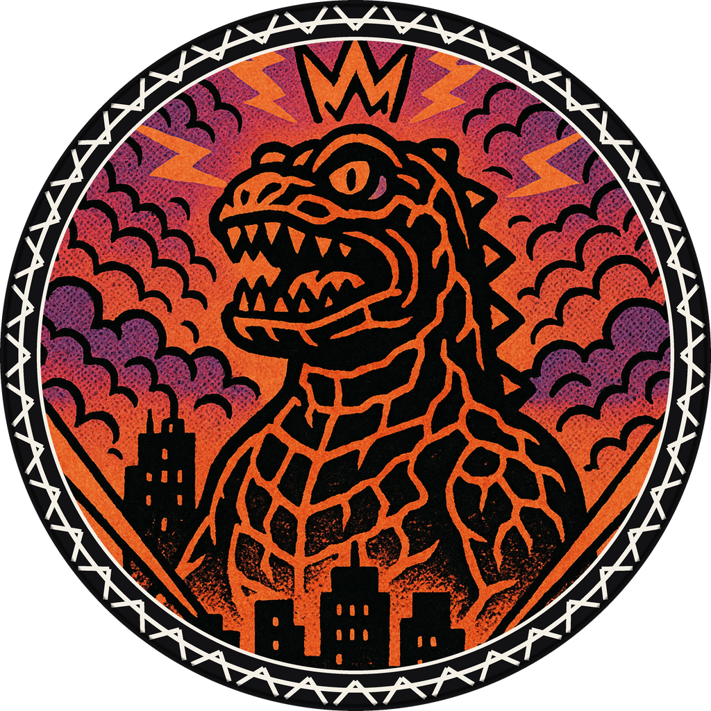 POG #281, Lava Lizard, a Matte pog from the Kaiju series