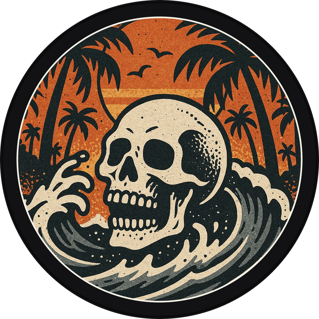 POG #282, Palm Skull, a Matte pog from the Surf series