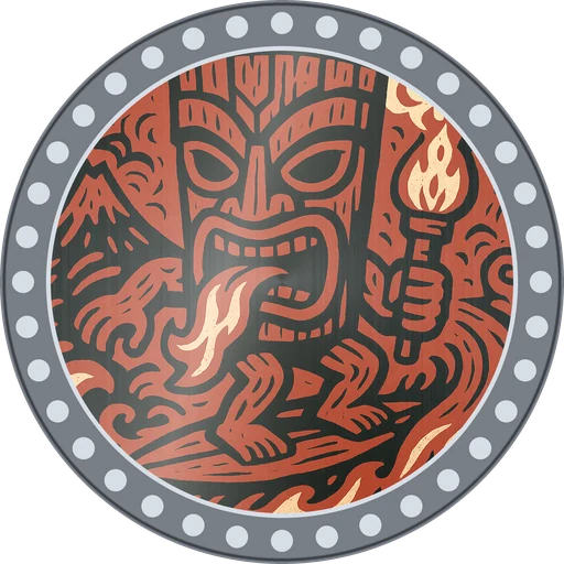 POG #286, Torch Tongue, a Slammer pog from the Tiki series