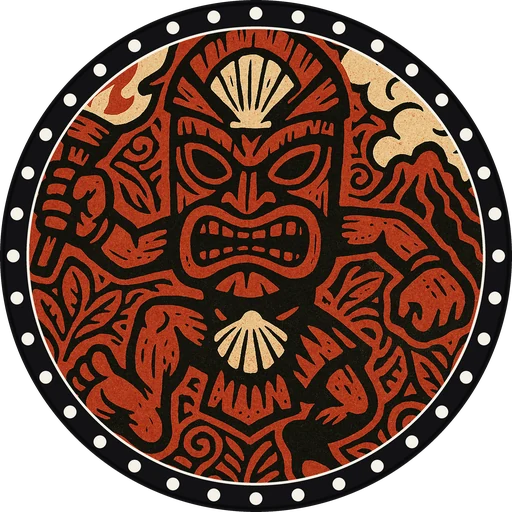 POG #287, Shell Shaman, a Matte pog from the Tiki series