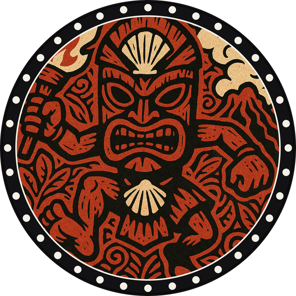 POG #287, Shell Shaman, a Matte pog from the Tiki series