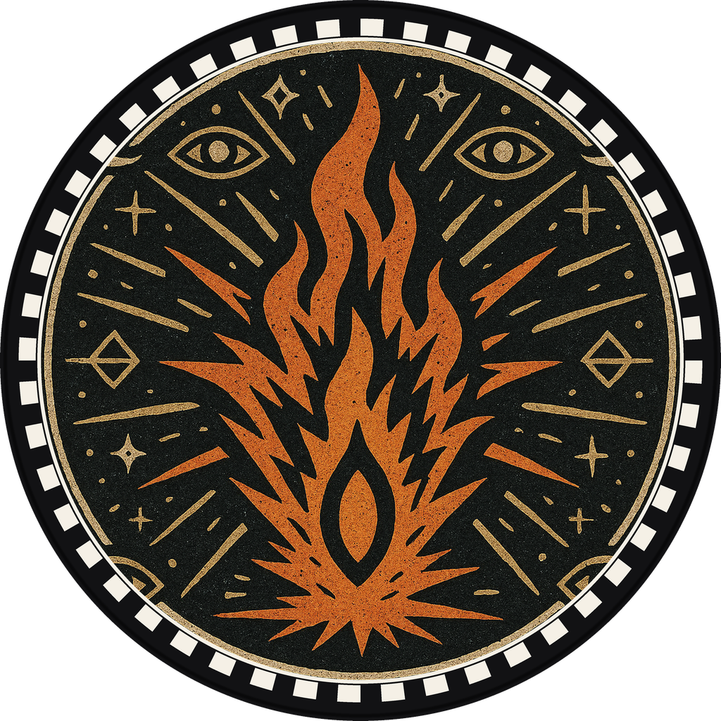 POG #289, Ember Sigil, a Matte pog from the Mystic series