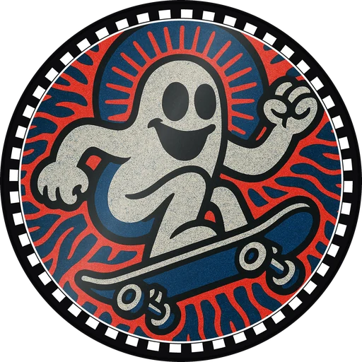 POG #302, Grind Ghost, a Gloss pog from the Skate series