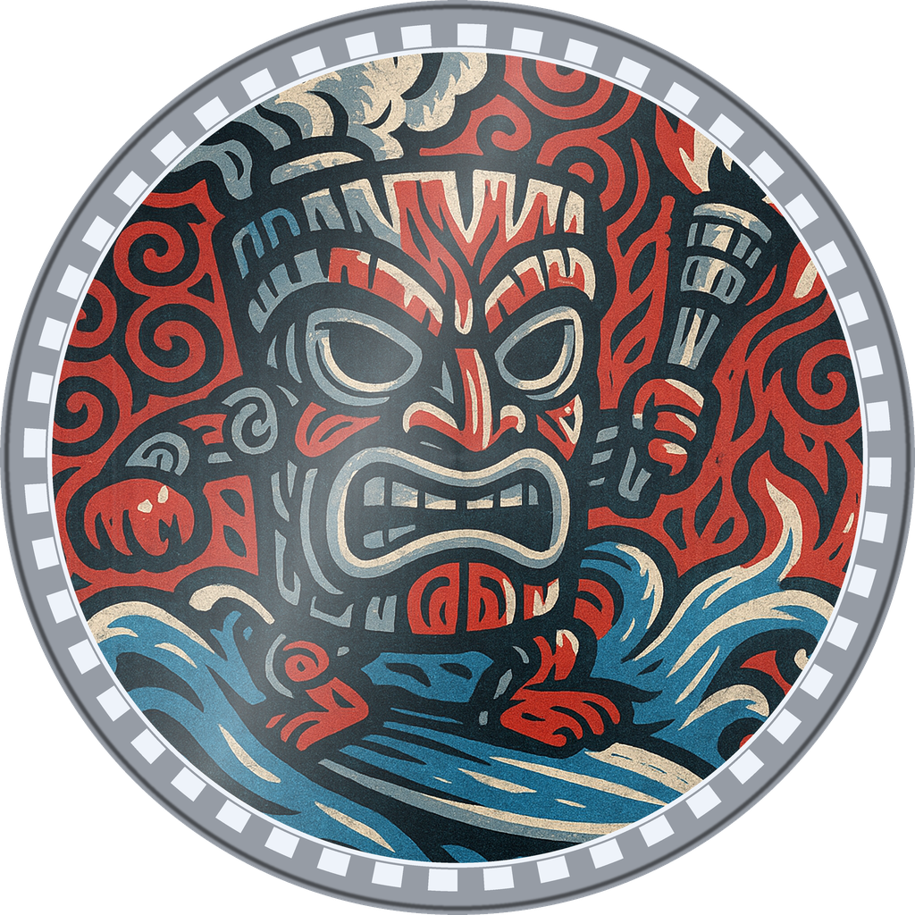 POG #303, Ash Mask, a Foil pog from the Tiki series