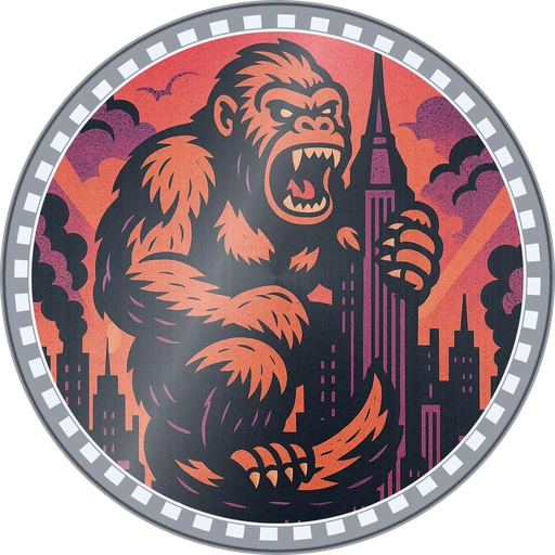 POG #306, Tower Ape, a Foil pog from the Kaiju series