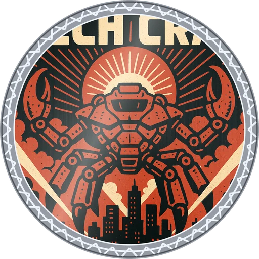POG #308, Mech Crab, a Foil pog from the Kaiju series