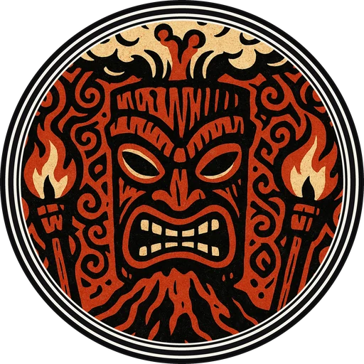 POG #312, Ember Elder, a Matte pog from the Tiki series