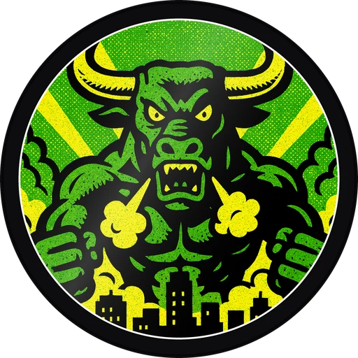 POG #313, Quake Bull, a Gloss pog from the Kaiju series