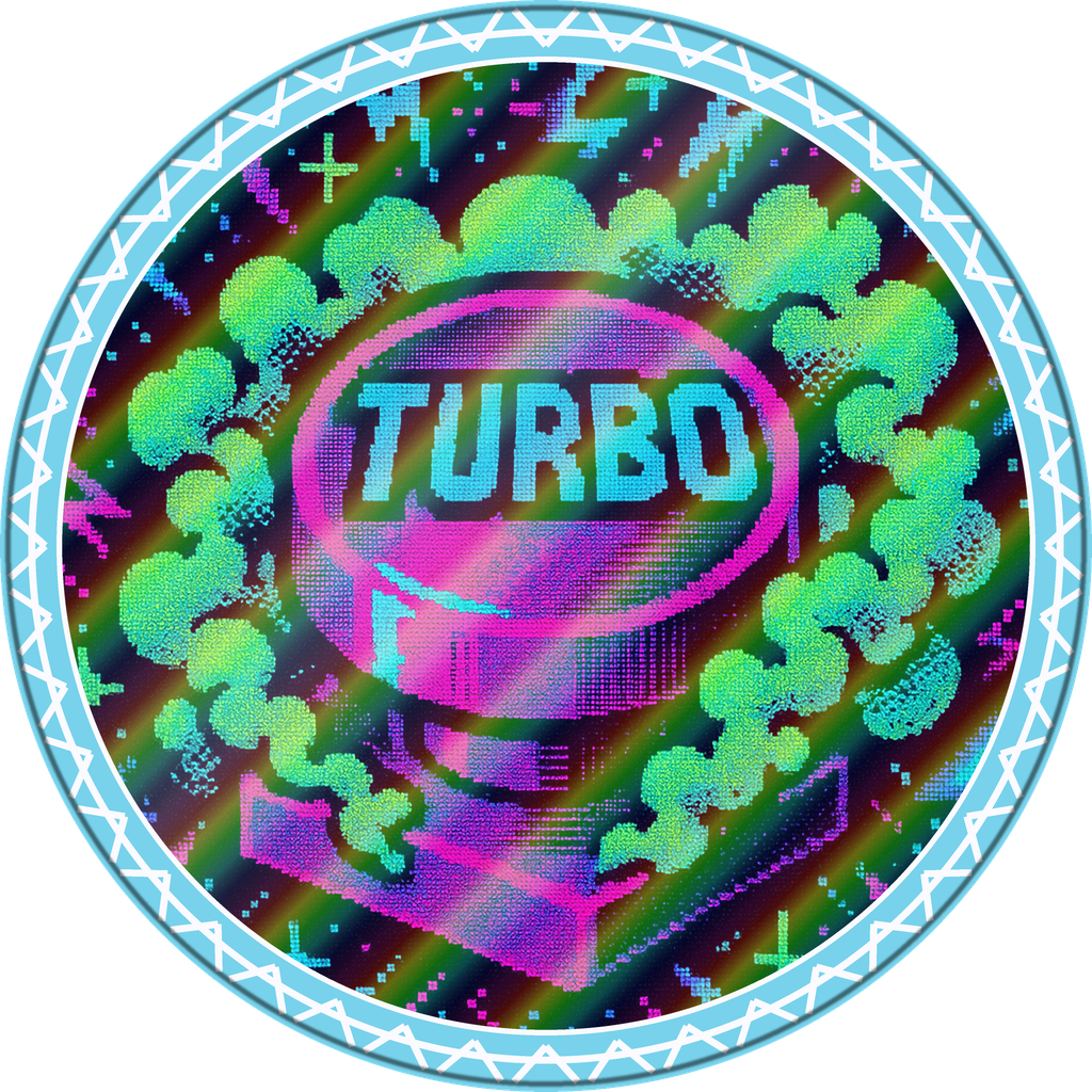 POG #315, Turbo Button, a Holographic pog from the Arcade series