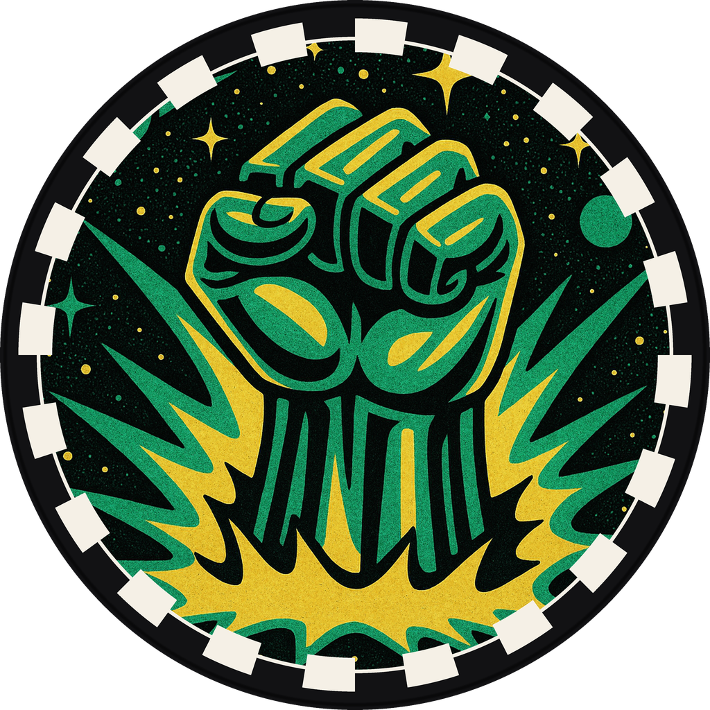 POG #316, Solar Flare Fist, a Matte pog from the Cosmic series