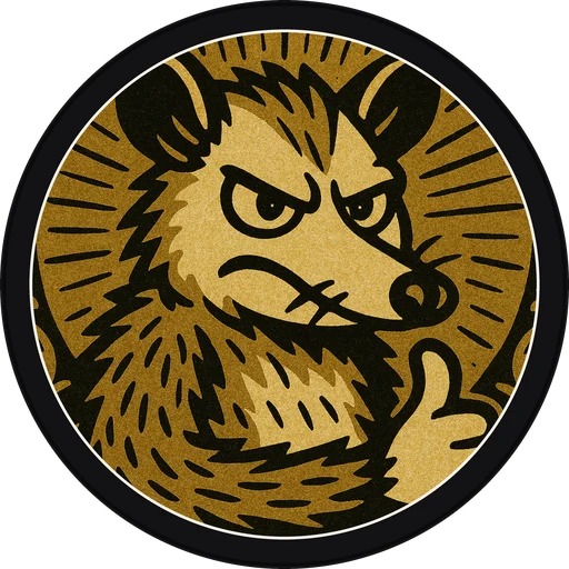 POG #318, Attitude Possum, a Matte pog from the Critter series
