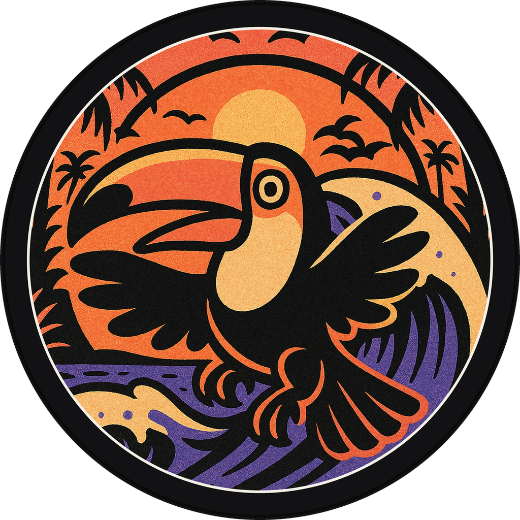 POG #322, Trade Wind Toucan, a Matte pog from the Surf series